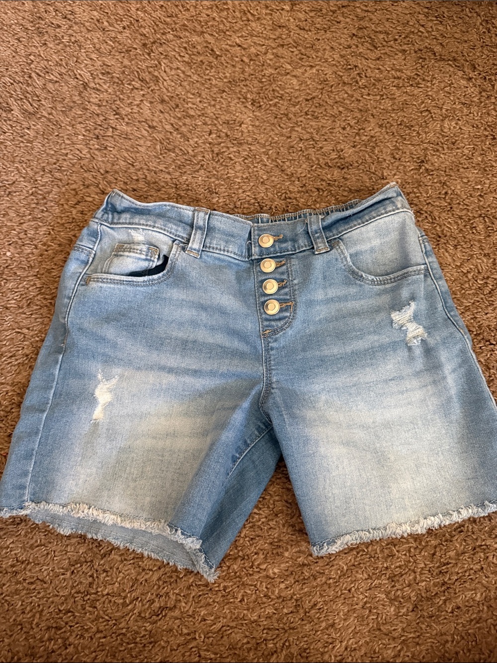 wonder nation Light Wash Distressed Denim Shorts